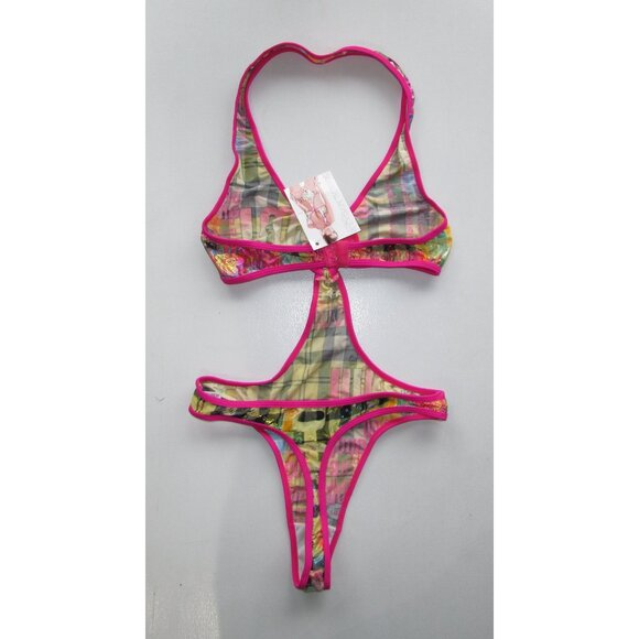 Sensual Mystique Hot Pink Print 1 Pc Monokini - NEW - Picture 4 of 12